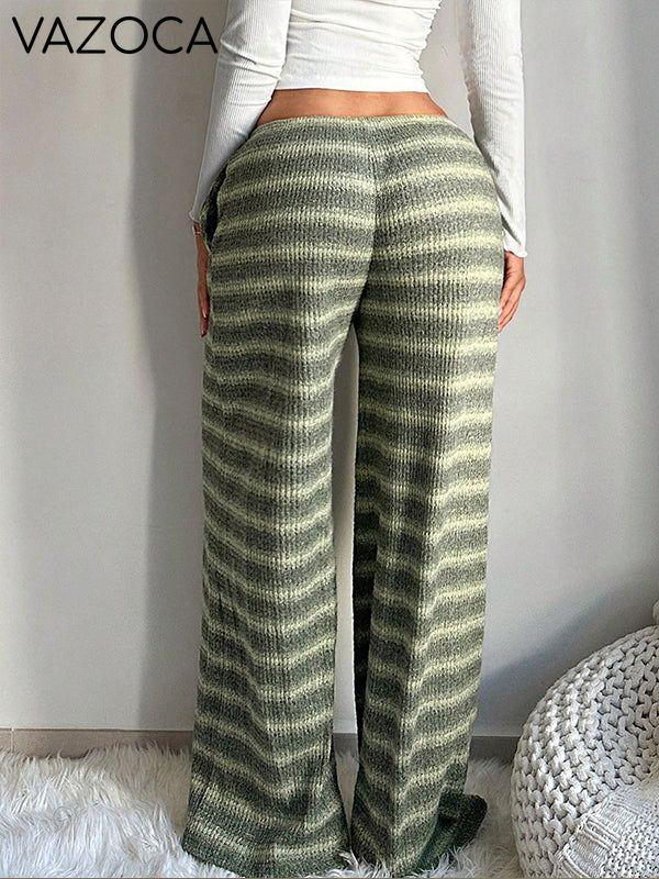Stripe Wide-Leg Pants