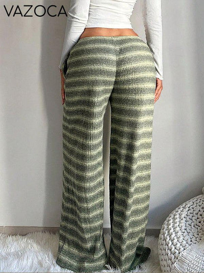 Stripe Wide-Leg Pants