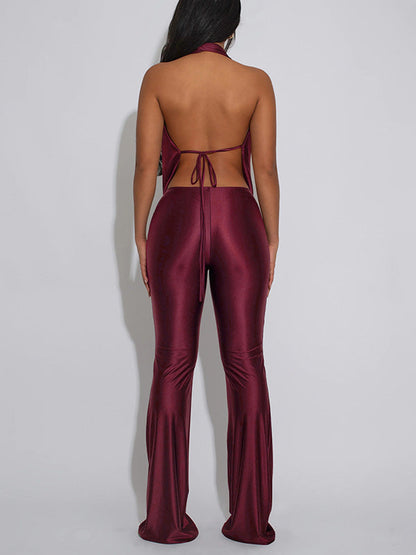 Cowl-Neck Halter Jumpsuit