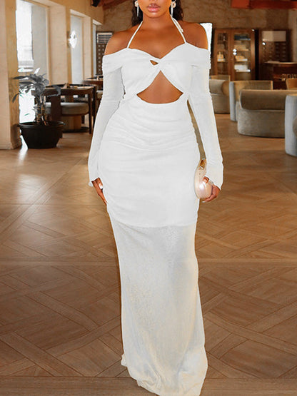 Cutout Halter Maxi Dress