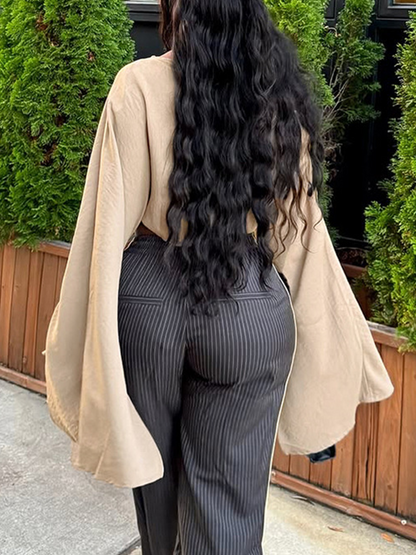 Solid Boat-Neck Cape Top