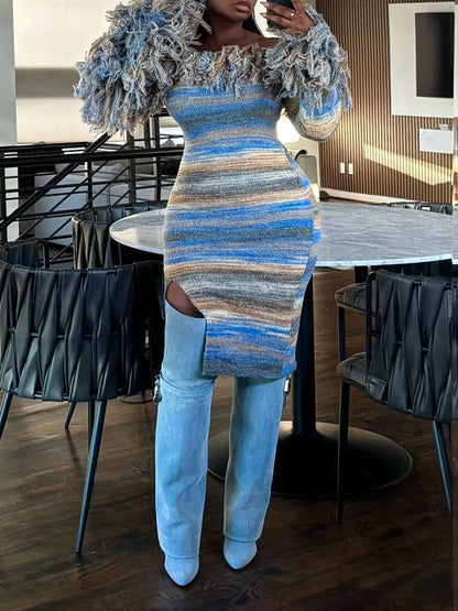 Fringe Off-Shoulder Dress