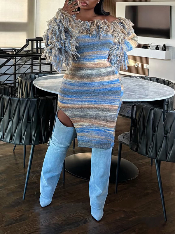 Fringe Off-Shoulder Dress