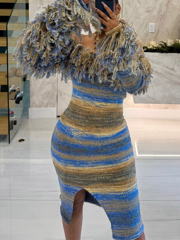 Fringe Off-Shoulder Dress