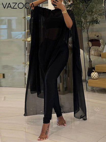 Sheer Tunic Top 3PC Set