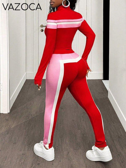 Colorblock 3PC Pants Set