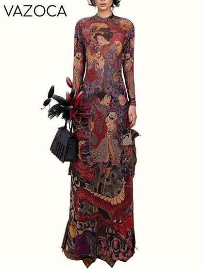 Printed Slit Tunic Top