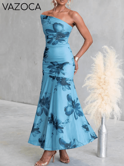 Printed One-Shoulder Dress