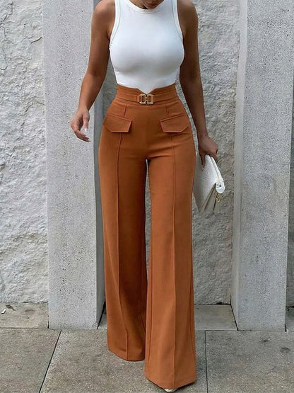 Belted Straight Pants