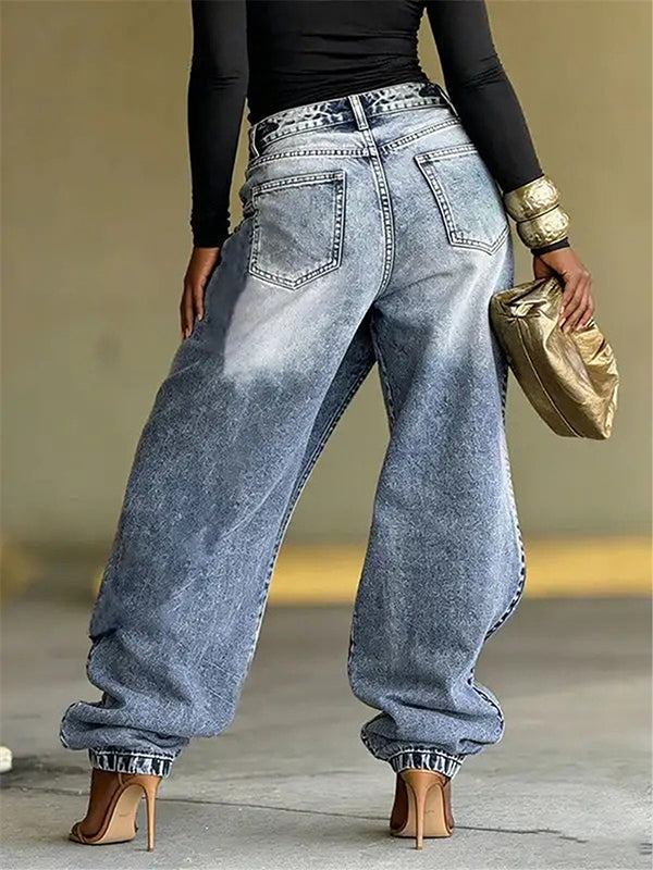 Fringe Double-Waist Jeans