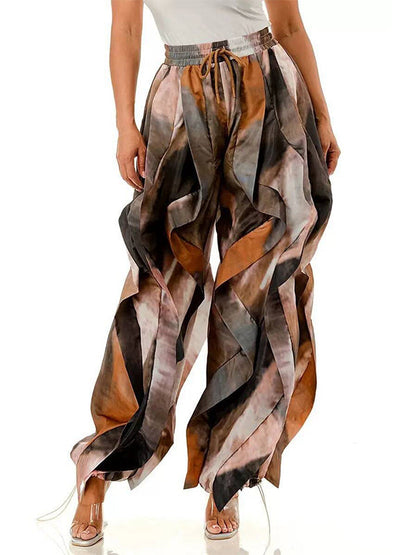 Printed Ruffle Pants
