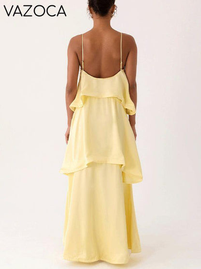 Solid Tiered Cami Dress