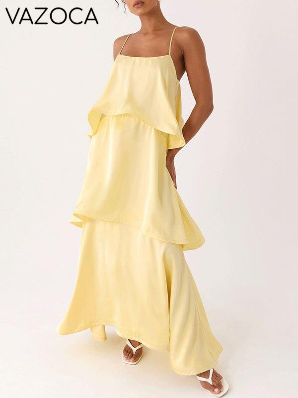 Solid Tiered Cami Dress