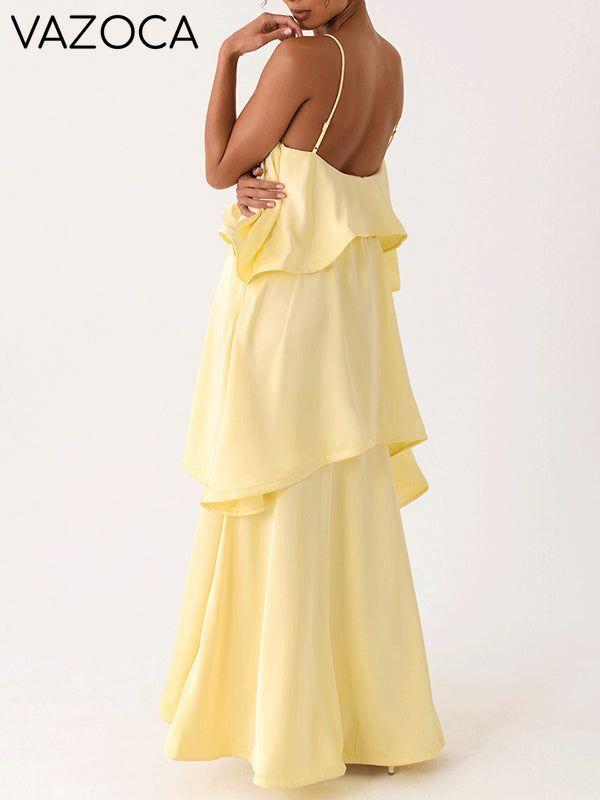 Solid Tiered Cami Dress