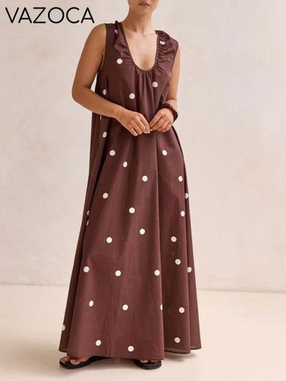 V-Neck Sleeveless Maxi Dress