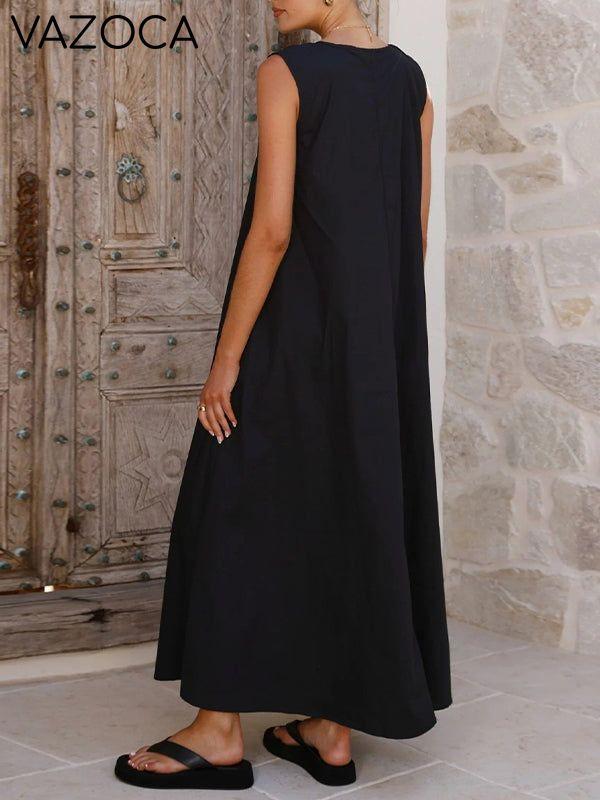 V-Neck Sleeveless Maxi Dress