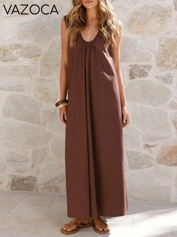 V-Neck Sleeveless Maxi Dress