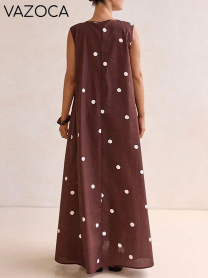 V-Neck Sleeveless Maxi Dress