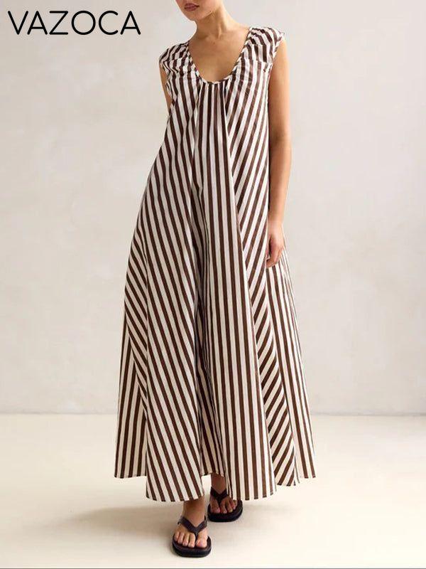 V-Neck Sleeveless Maxi Dress