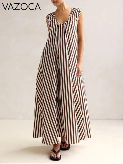 V-Neck Sleeveless Maxi Dress