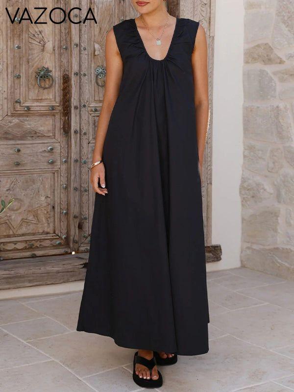 V-Neck Sleeveless Maxi Dress