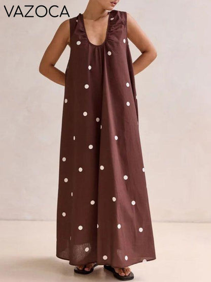 V-Neck Sleeveless Maxi Dress