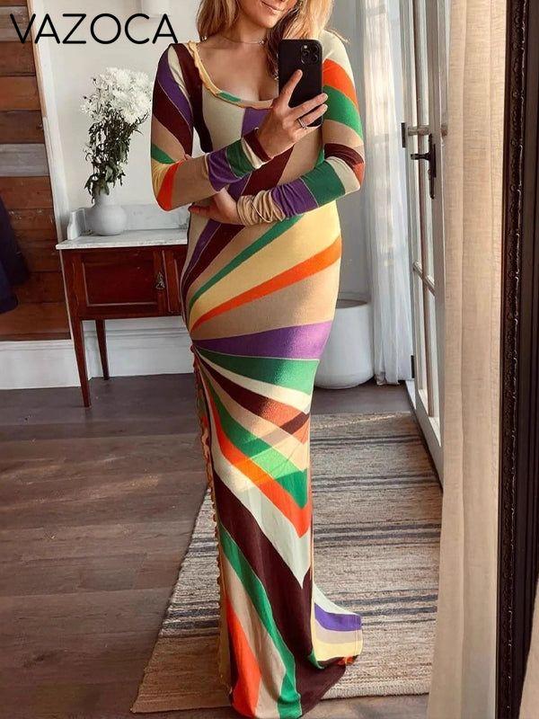 Printed Slit Maxi Dress