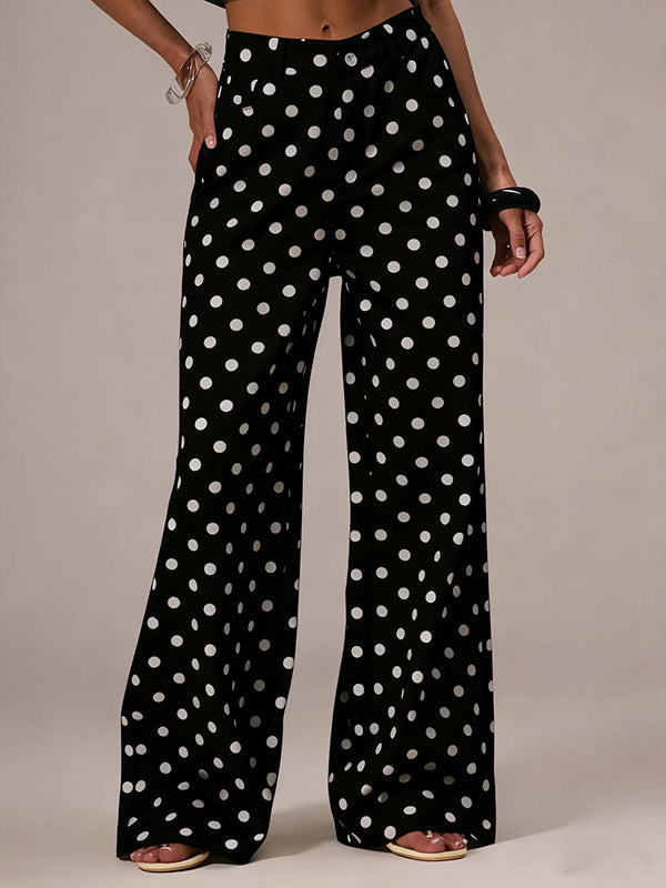 Dot Wide-Leg Jeans Black