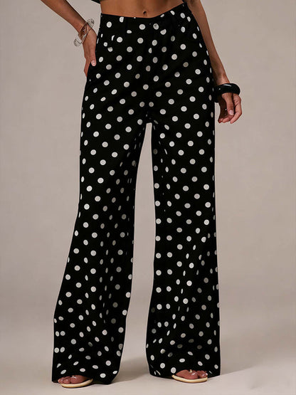 Dot Wide-Leg Jeans Black