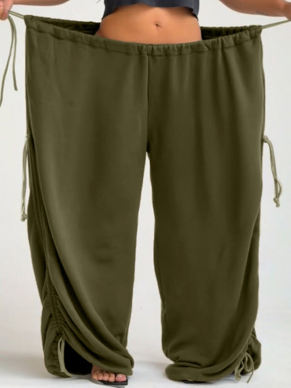 Drawstring Wide-Leg Pants