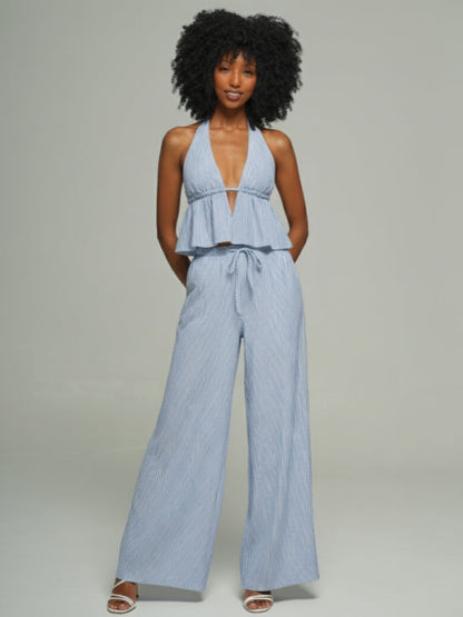 Stripe Halter Top & Pants Set