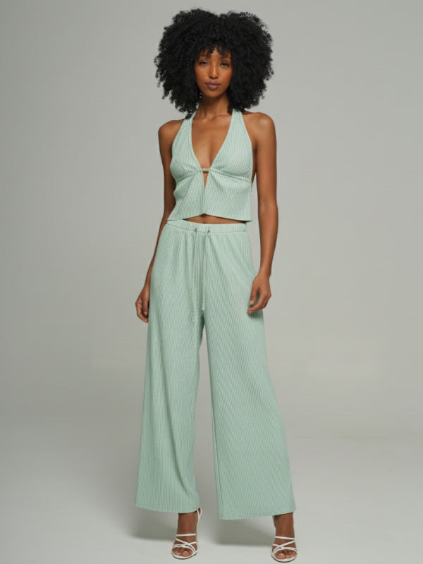 Stripe Halter Top & Pants Set