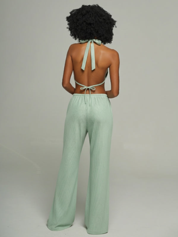 Stripe Halter Top & Pants Set