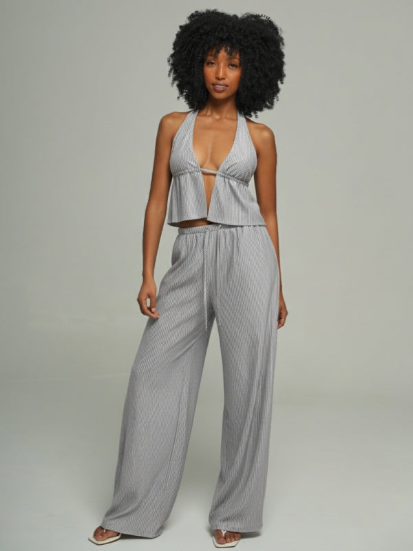 Stripe Halter Top & Pants Set