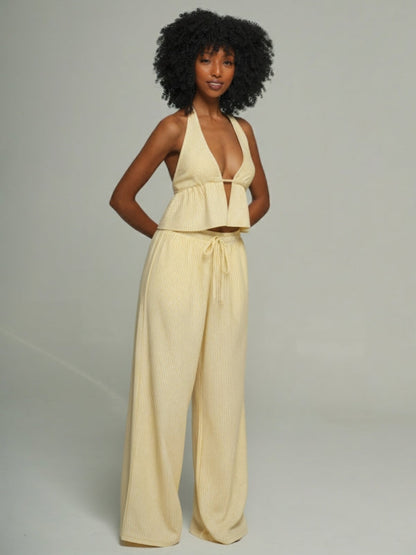 Stripe Halter Top & Pants Set