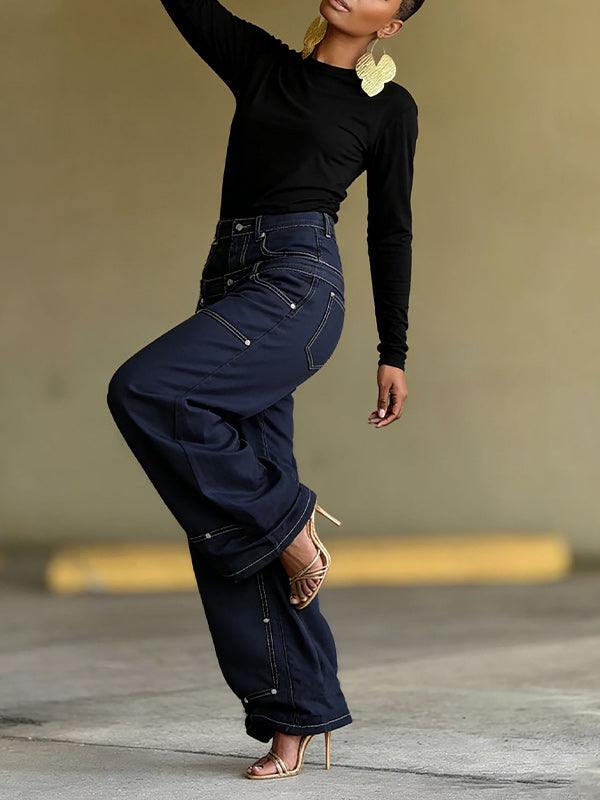 Double-Waist Combo Jeans