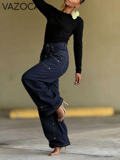 Double-Waist Combo Jeans