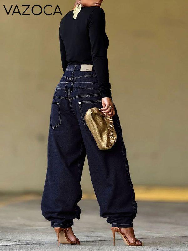 Double-Waist Combo Jeans