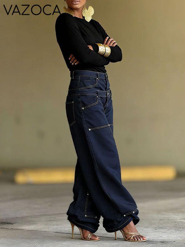 Double-Waist Combo Jeans