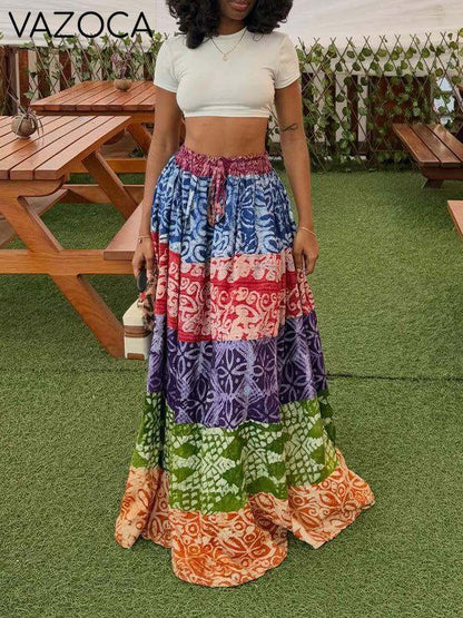 Printed Combo Skirt