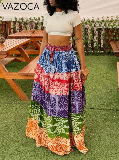 Printed Combo Skirt