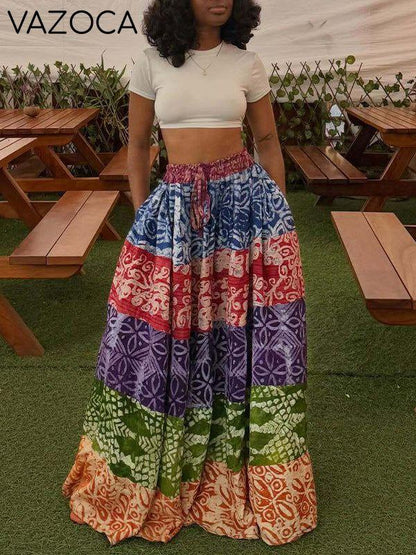 Printed Combo Skirt