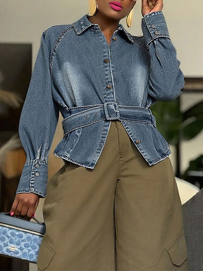 Belted Denim Shirt