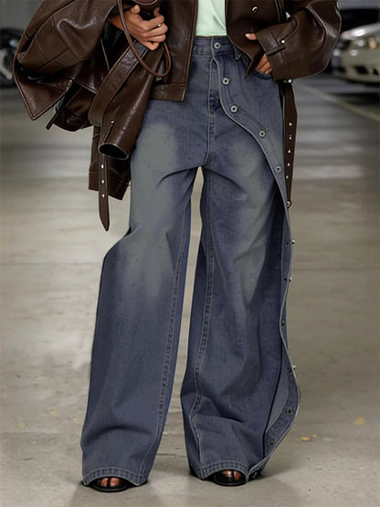 Side Button Jeans