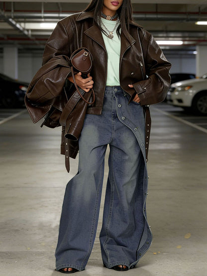 Side Button Jeans