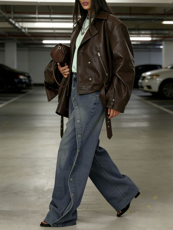 Side Button Jeans