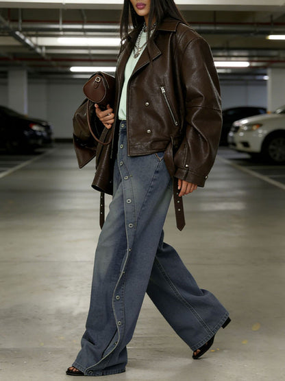 Side Button Jeans