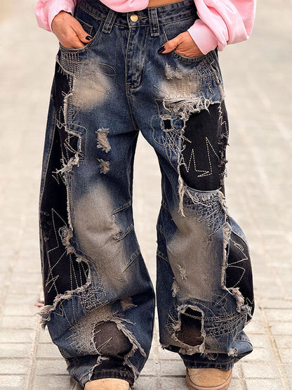 Patchwork Wash Jeans