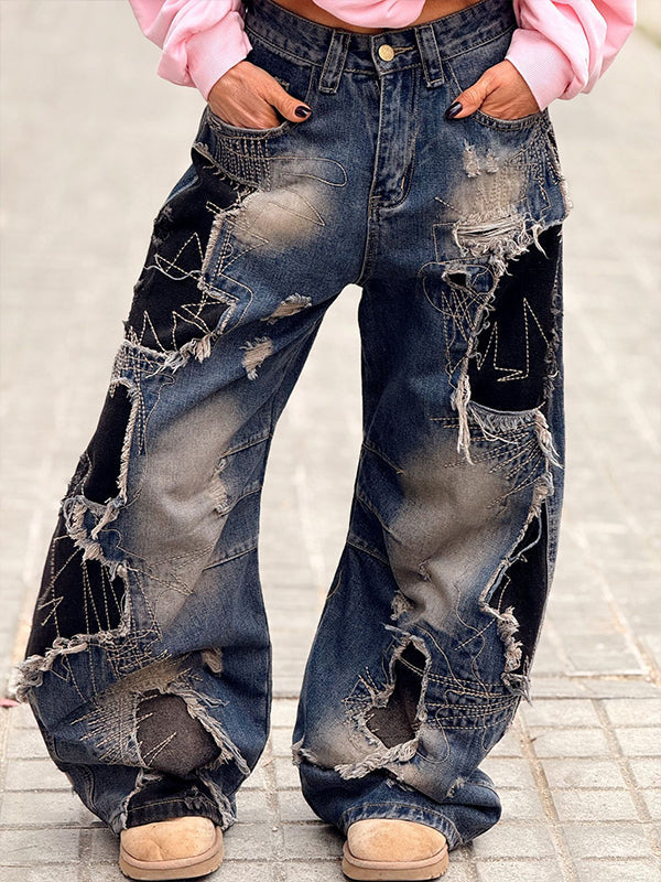 Patchwork Wash Jeans