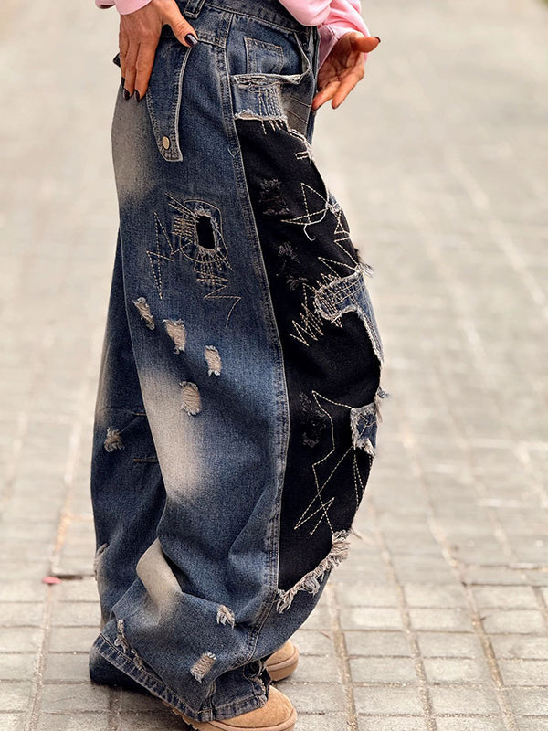 Patchwork Wash Jeans
